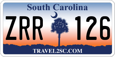 SC license plate ZRR126