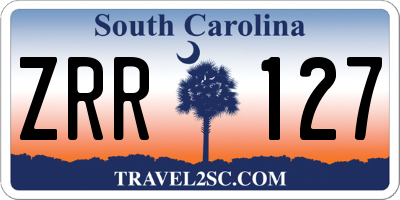 SC license plate ZRR127