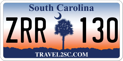 SC license plate ZRR130