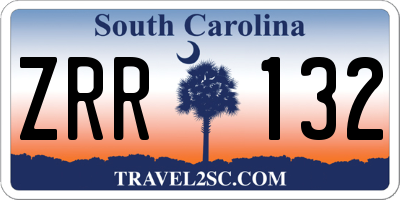 SC license plate ZRR132