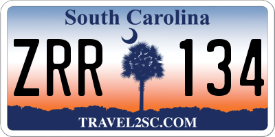 SC license plate ZRR134