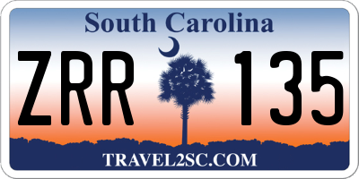 SC license plate ZRR135