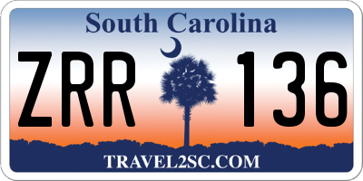 SC license plate ZRR136