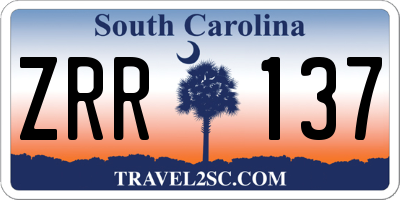 SC license plate ZRR137