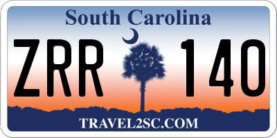 SC license plate ZRR140