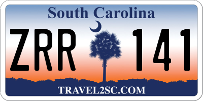 SC license plate ZRR141