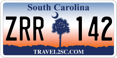 SC license plate ZRR142