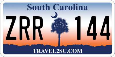 SC license plate ZRR144