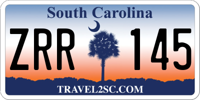 SC license plate ZRR145
