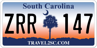 SC license plate ZRR147