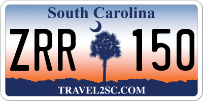 SC license plate ZRR150