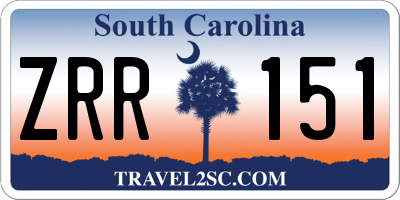 SC license plate ZRR151