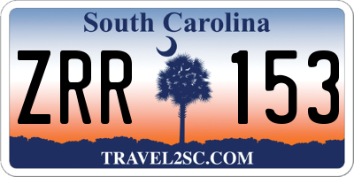 SC license plate ZRR153