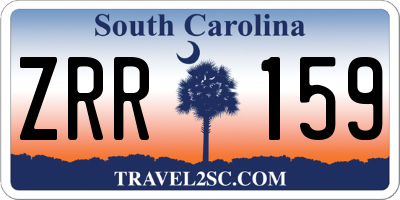 SC license plate ZRR159