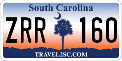 SC license plate ZRR160