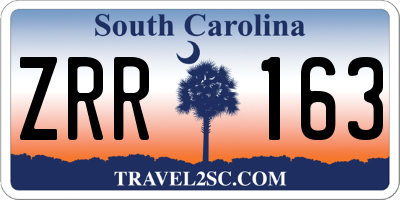 SC license plate ZRR163