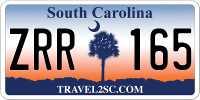 SC license plate ZRR165