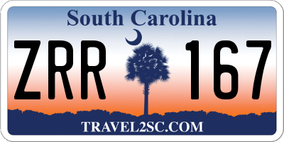 SC license plate ZRR167