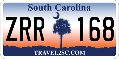 SC license plate ZRR168