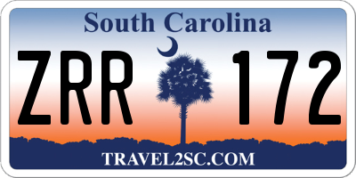 SC license plate ZRR172