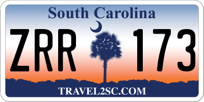 SC license plate ZRR173
