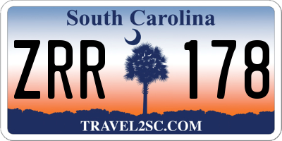 SC license plate ZRR178