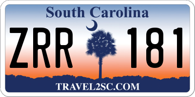 SC license plate ZRR181