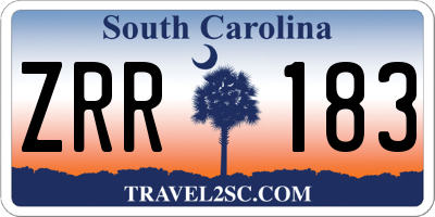 SC license plate ZRR183