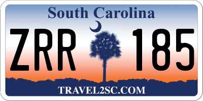 SC license plate ZRR185