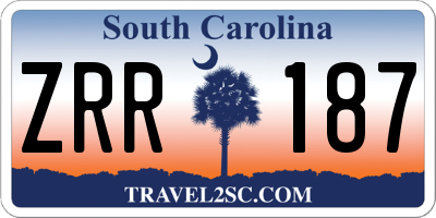 SC license plate ZRR187
