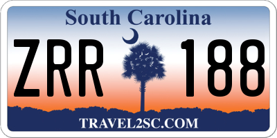 SC license plate ZRR188