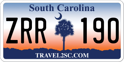 SC license plate ZRR190