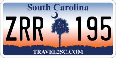 SC license plate ZRR195
