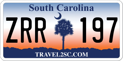 SC license plate ZRR197