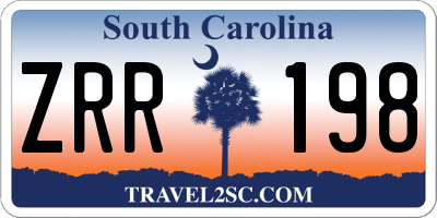 SC license plate ZRR198