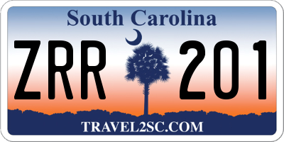 SC license plate ZRR201