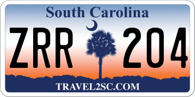 SC license plate ZRR204