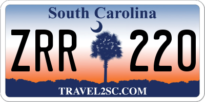 SC license plate ZRR220