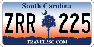 SC license plate ZRR225