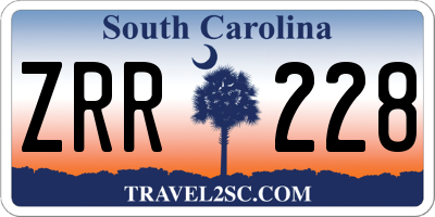 SC license plate ZRR228