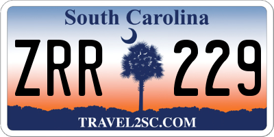 SC license plate ZRR229