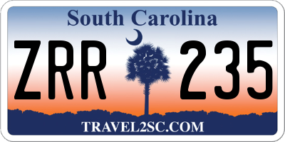 SC license plate ZRR235