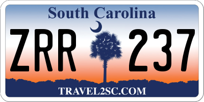 SC license plate ZRR237