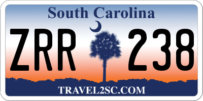 SC license plate ZRR238