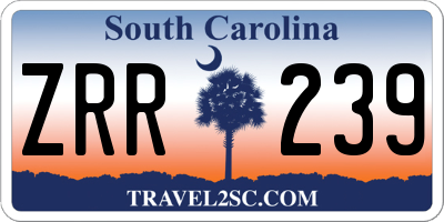 SC license plate ZRR239
