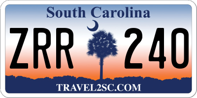 SC license plate ZRR240