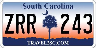 SC license plate ZRR243