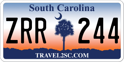 SC license plate ZRR244