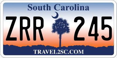 SC license plate ZRR245