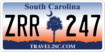 SC license plate ZRR247